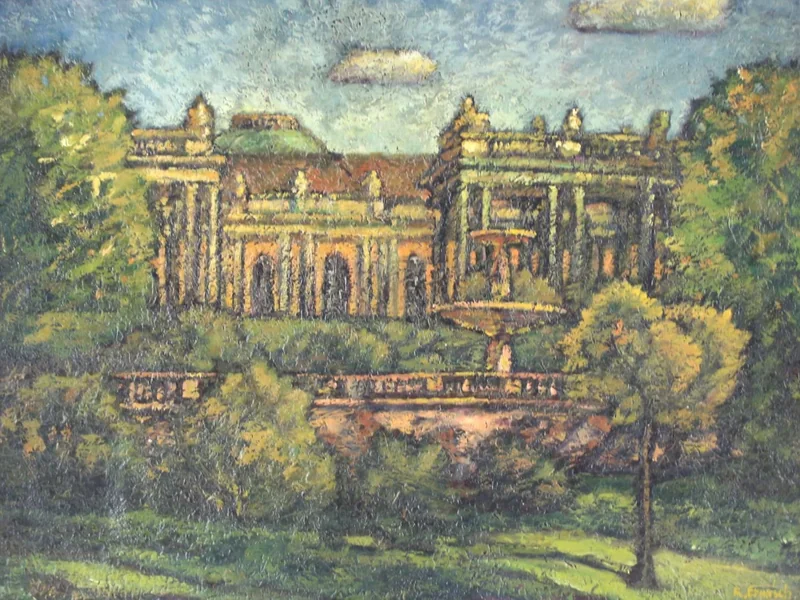1868-Friedrich Wilhelm Werz - Porta della Corona di Dresda e lato sud-ovest dello Zwinger